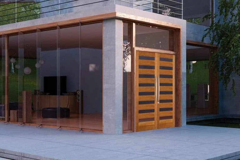 front door with glass