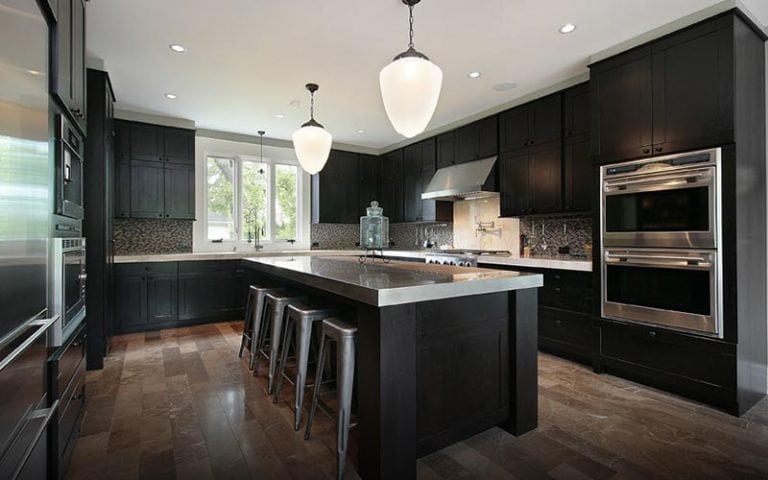 dark wood kitchen cabinets